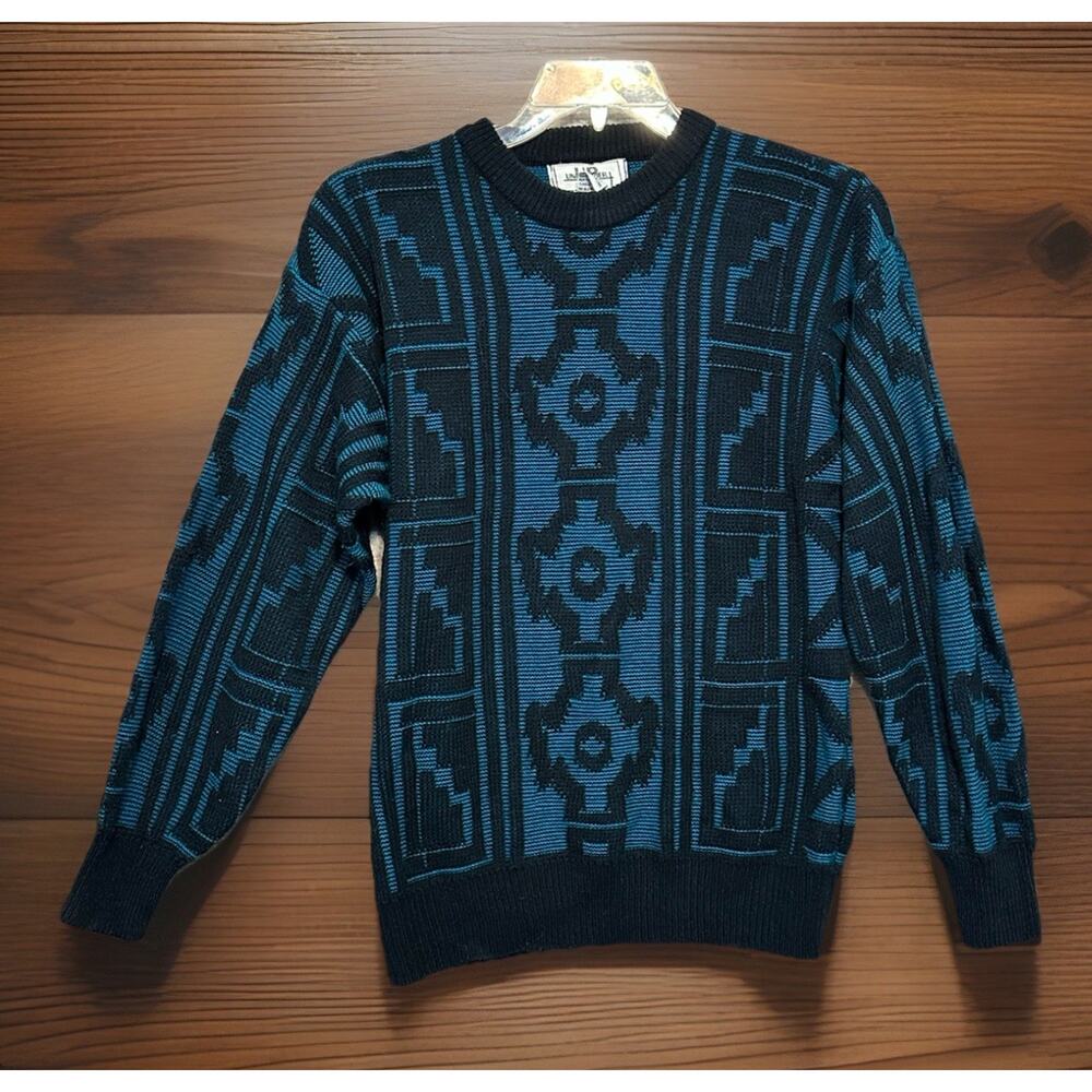 VTG Union Pier Sweater 90s Aztec Mens Medium Pullover Crew Neck Retro City